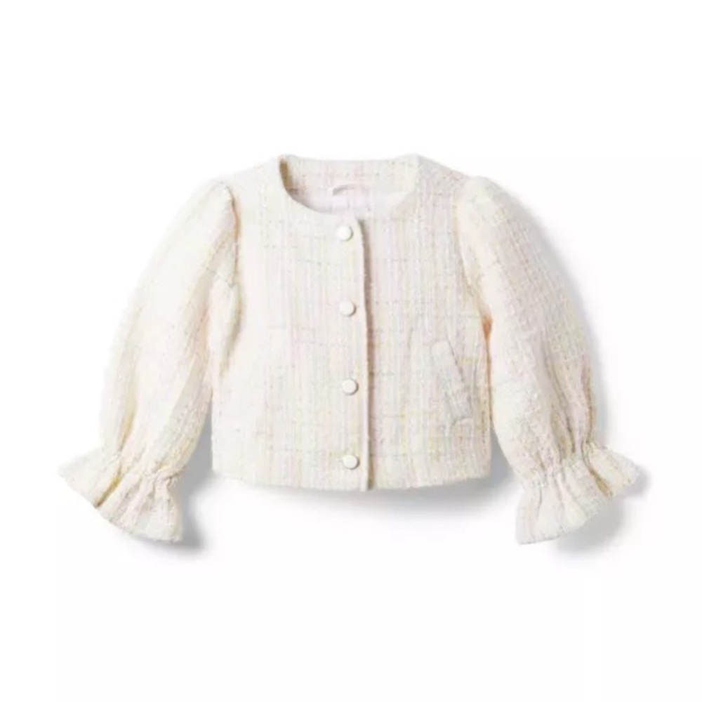 Janie and Jack Girl’s Pastel Tweed Jacket Size 4